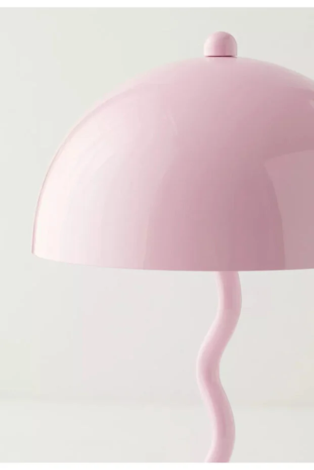 Modern Tasarım Mars Zigzag Abajur Metal Gövde Pembe